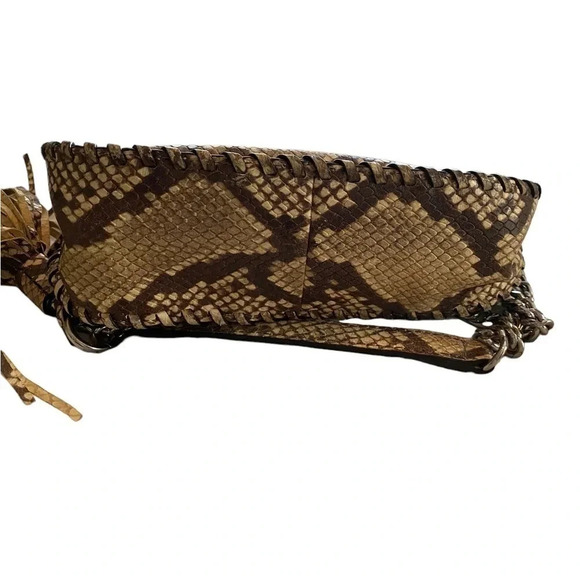 Michael Kors Whipped Chelsea Crossbody Cream/Tan Snake Print Silver Hardware - Picture 8 of 8